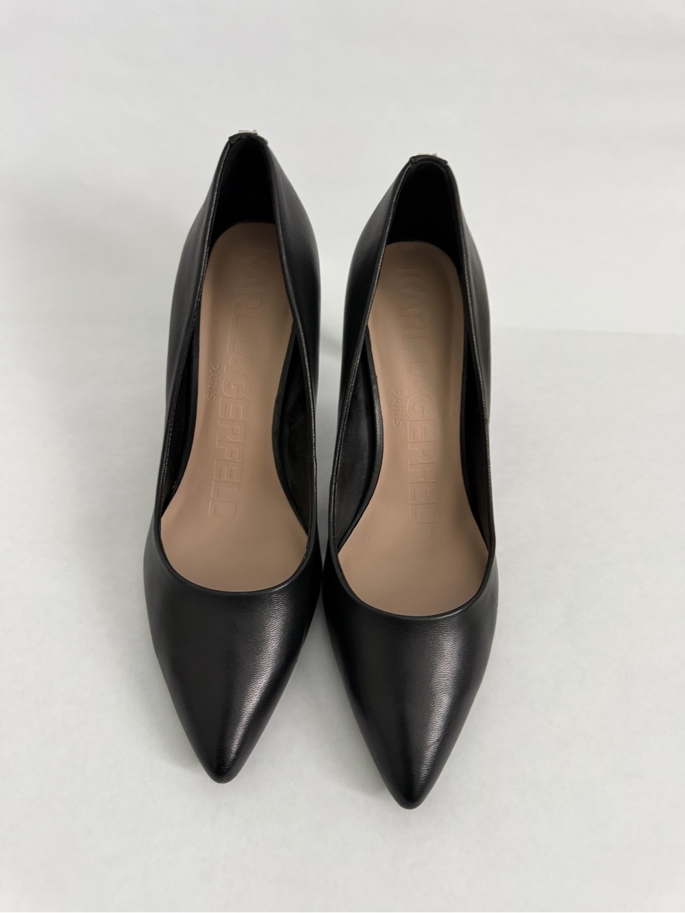 Karl Lagerfeld Black Pointed-Toe Pumps